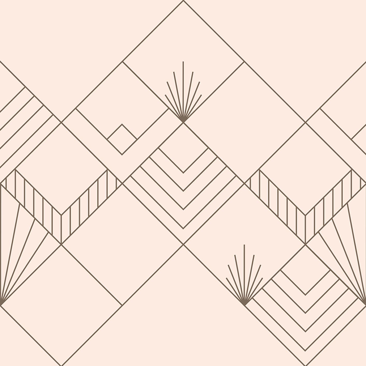 Lines and Geometrics Art Deco Dusty Pink