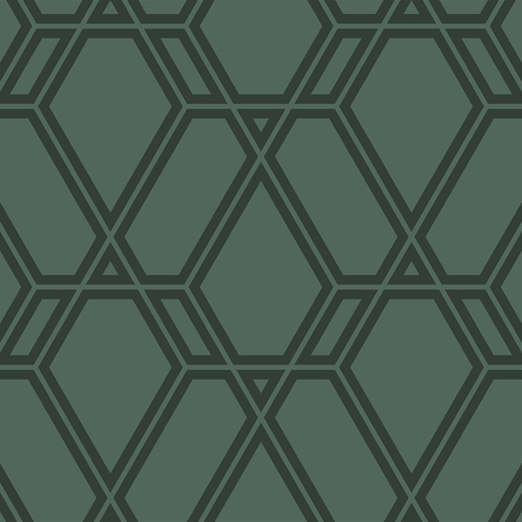 Lines and Geometrics Interlacial Emerald