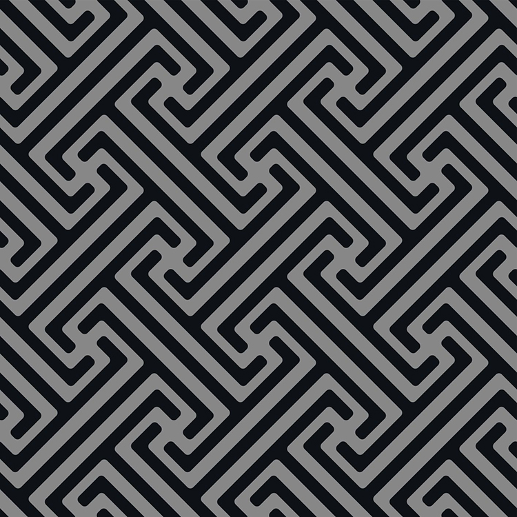 Lines and Geometrics Locked in Place Coal